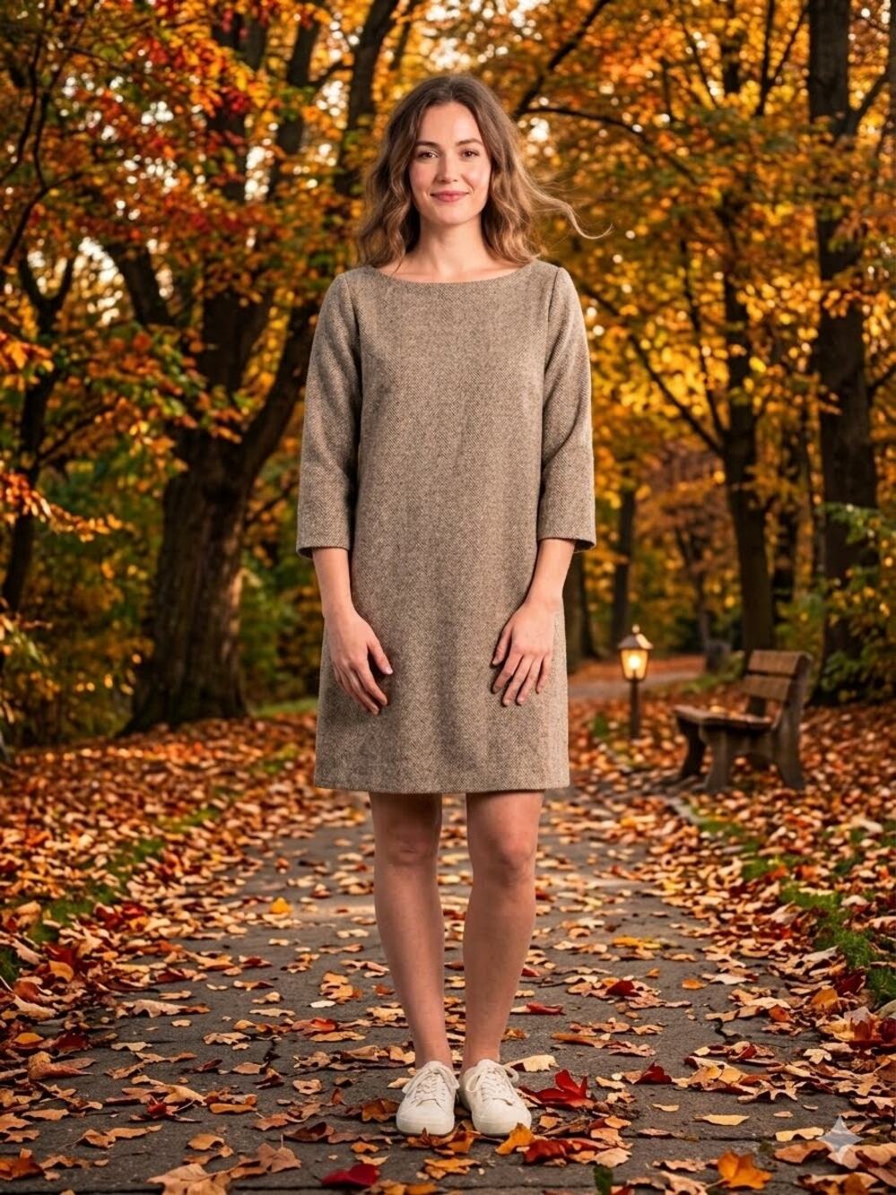 J. Jill cotton-blend pullover knit dress with pockets Size L EUC